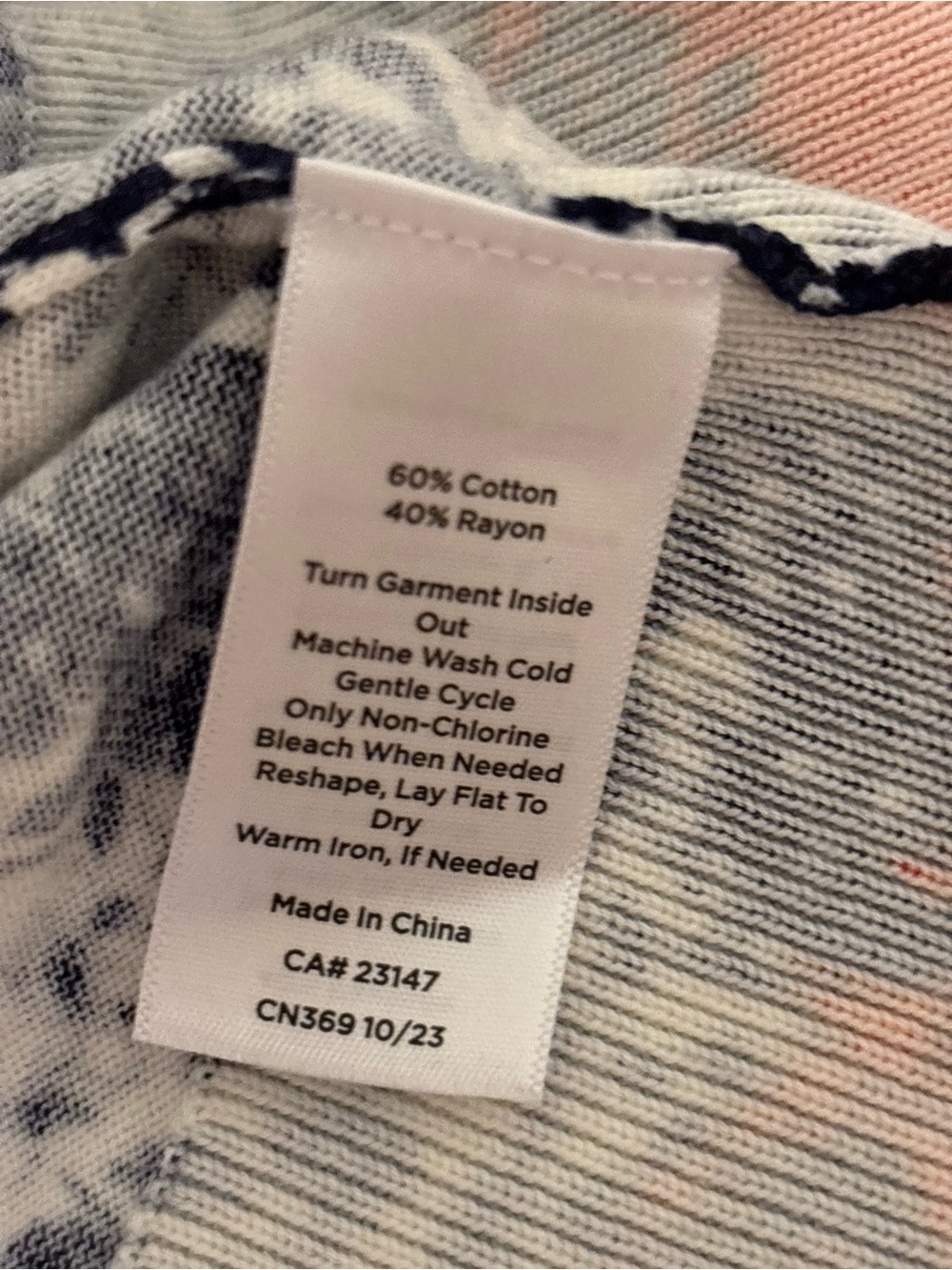 Talbots L Floral Botanical Button Cardigan White Navy Orange - Picture 4 of 9